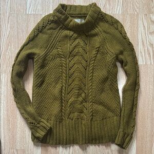 LOFT olive Cable Knit Women's Sweater